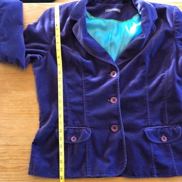 Liz Claiborne Purple Velvet Blazer Jacket Coat Career Business Size 16 - Picture 16 of 16